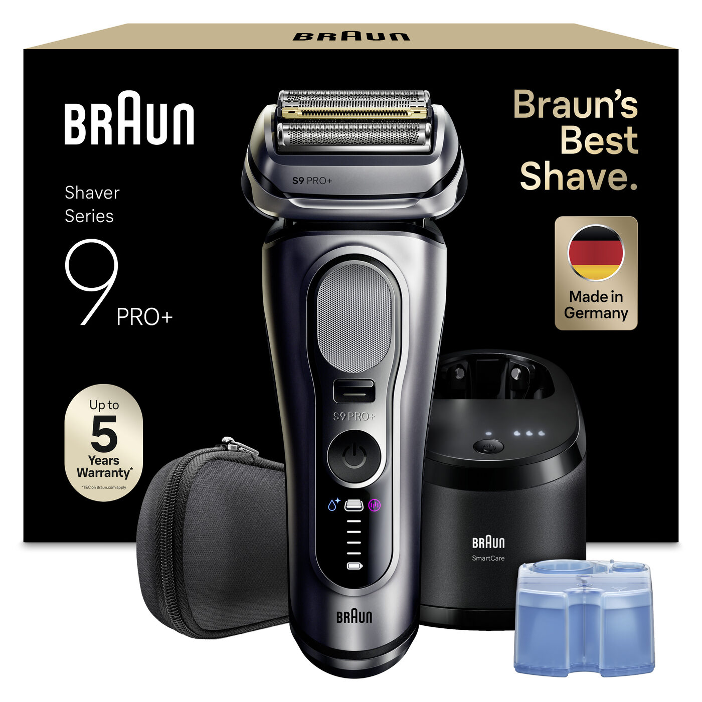 Braun Series 9 Pro Plus electric foil shaver with SmartCare center and travel case