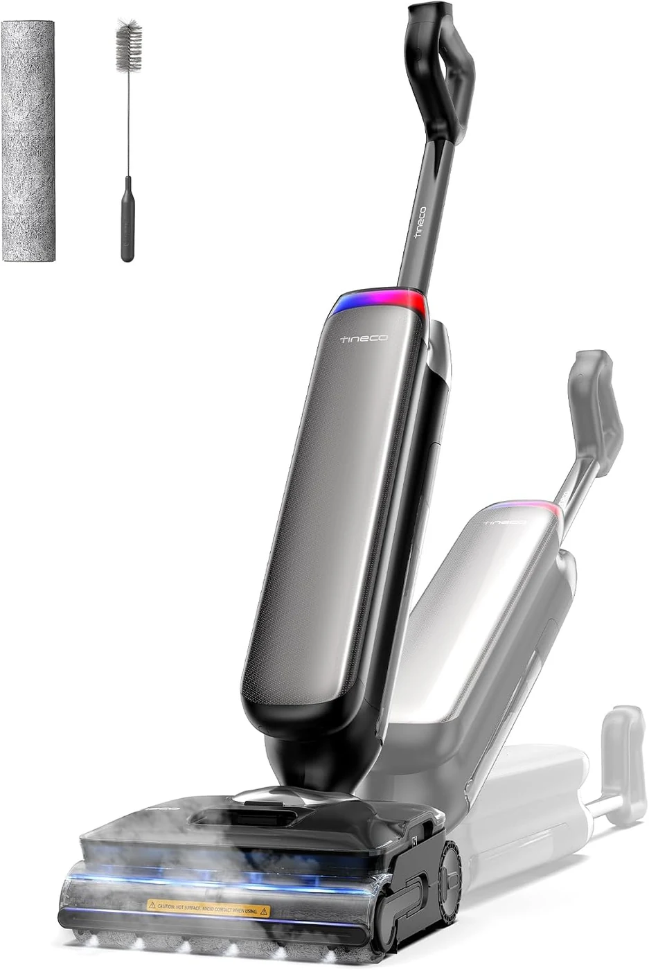 Tineco S9 Artist Steam floor washer with included replacement roller and filter shown in the Amazon image