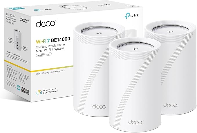 TP-Link Deco BE68 WiFi 7 mesh system three units