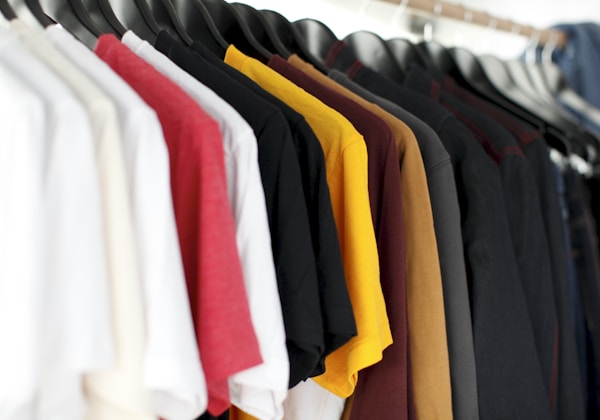 Clothing basics on hangers