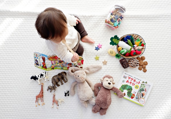 Child room with toys and shelves